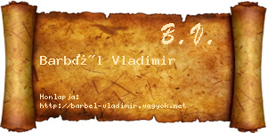Barbél Vladimir névjegykártya